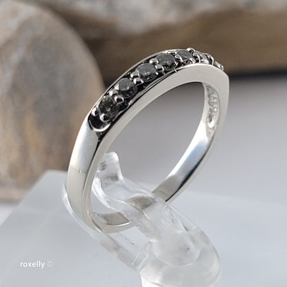 14K White Gold Moissanite Band Ring Size 6, Solid Gold