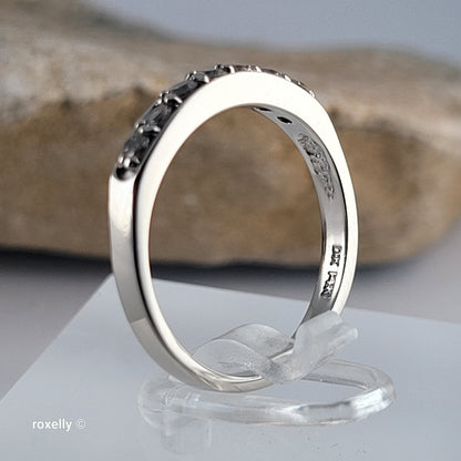 14K White Gold Moissanite Band Ring Size 6, Solid Gold