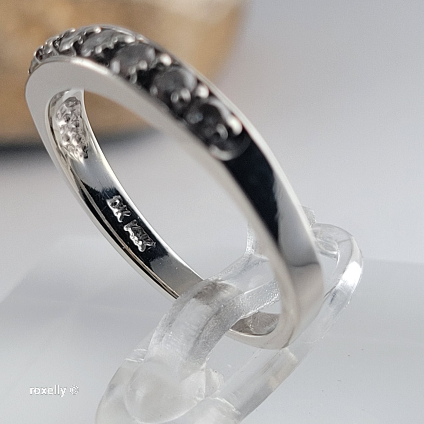 14K White Gold Moissanite Band Ring Size 6, Solid Gold