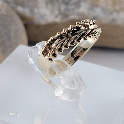 14K Yellow Gold Flexible Chain Ring Size 5 - Solid Gold - view 2