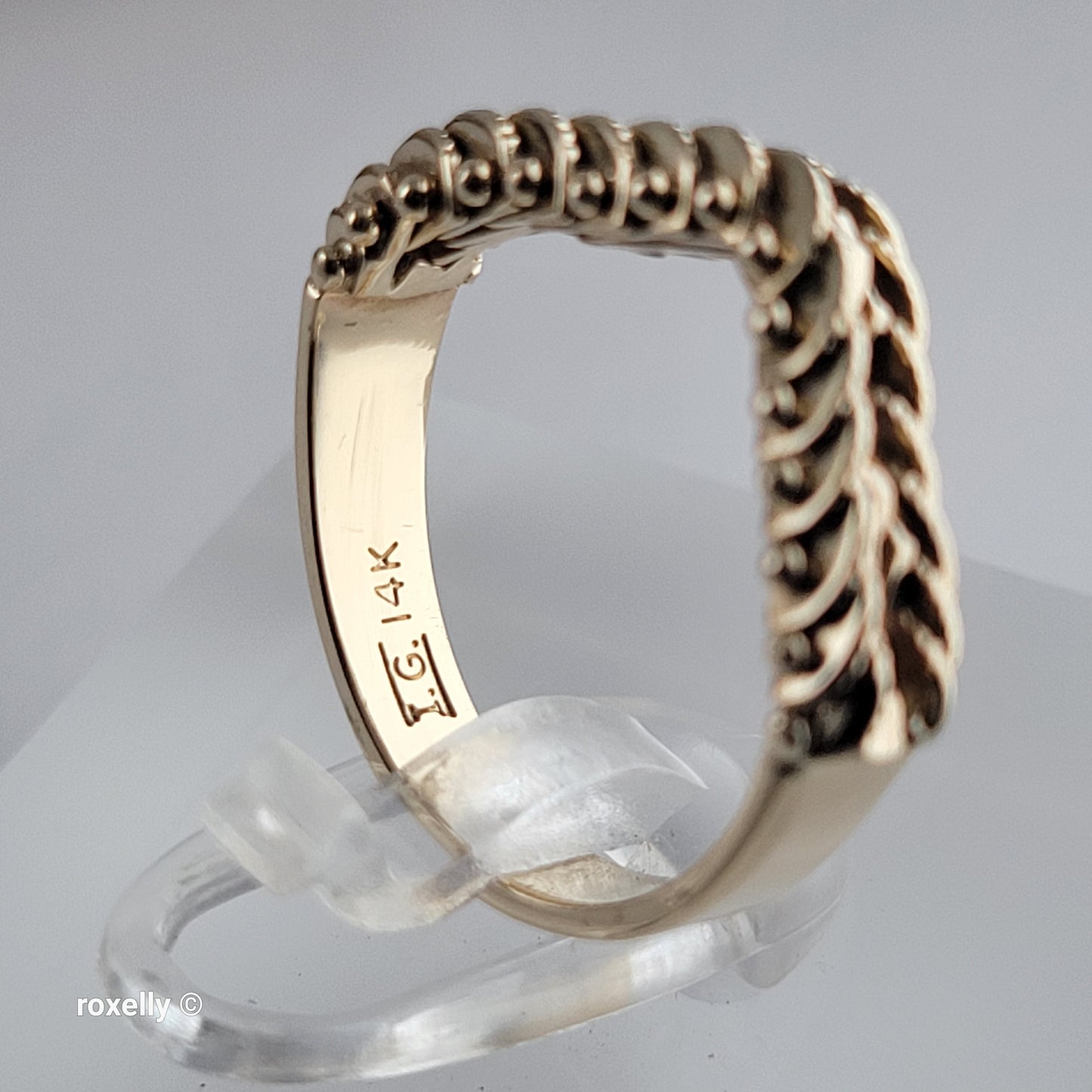 14K Yellow Gold Flexible Chain Ring Size 5 - Solid Gold - view 5