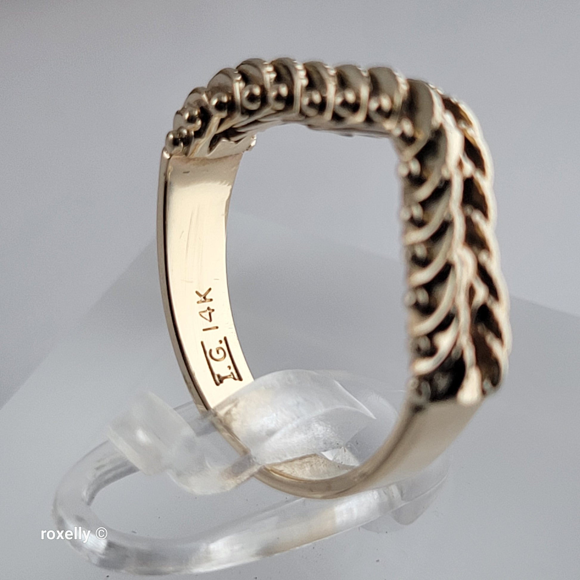14K Yellow Gold Flexible Chain Ring Size 5 - Solid Gold - view 5