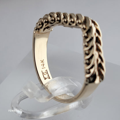 14K Yellow Gold Flexible Chain Ring Size 5 - Solid Gold - view 5