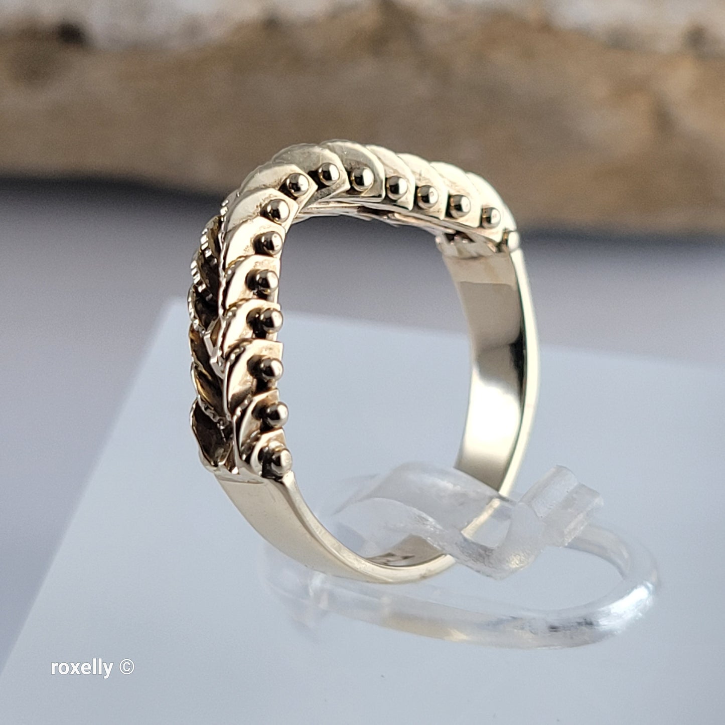 14K Yellow Gold Flexible Chain Ring Size 5 - Solid Gold - view 6