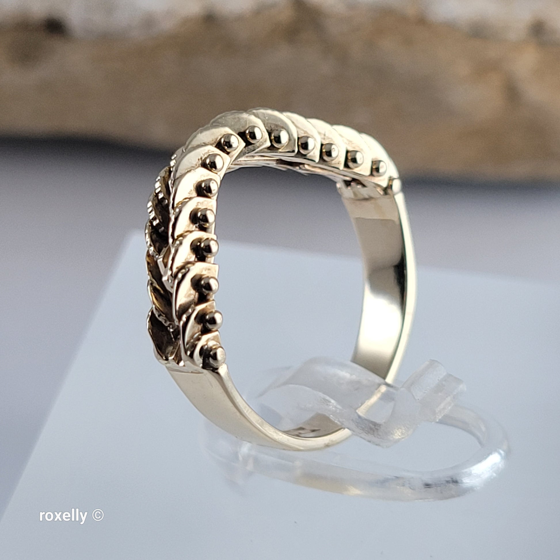 14K Yellow Gold Flexible Chain Ring Size 5 - Solid Gold - view 6