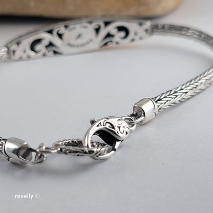 925 Sterling Silver & 18K Yellow Gold Balinese Woven Wheat Chain Bracelet, Made in Indonesia!