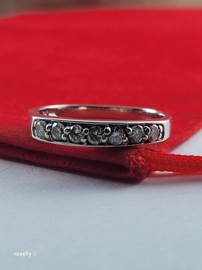 14K White Gold Moissanite Band Ring Size 6, Solid Gold