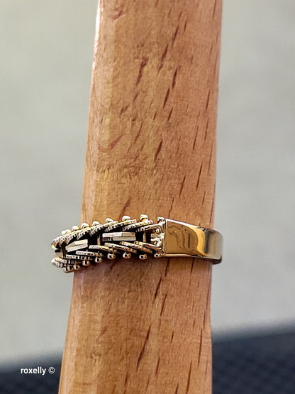 14K Yellow Gold Flexible Chain Ring Size 5 - Solid Gold - view 11