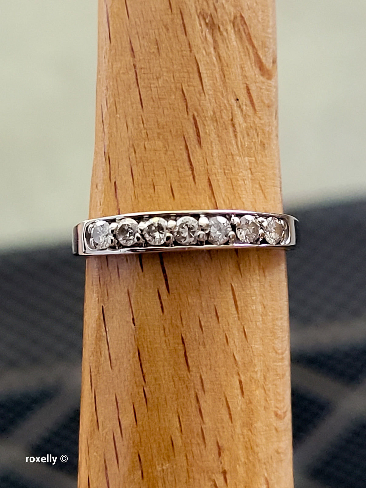 14K White Gold Moissanite Band Ring Size 6, Solid Gold