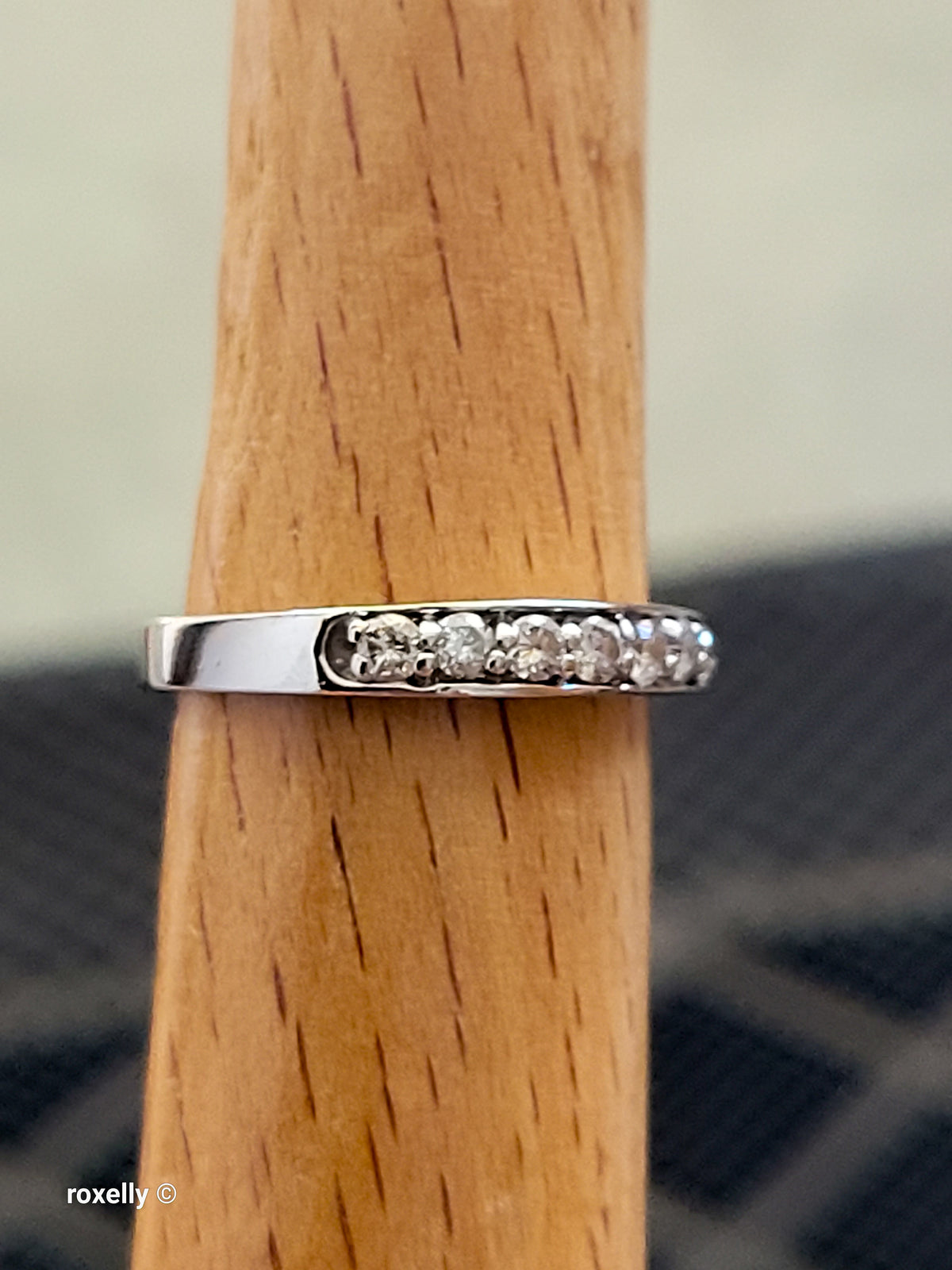 14K White Gold Moissanite Band Ring Size 6, Solid Gold