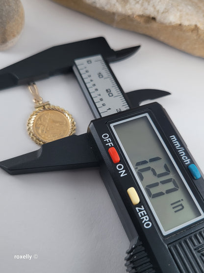 1992 Isle of Man 22K Solid Gold Angel Coin Pendant 14K Bail St Michael