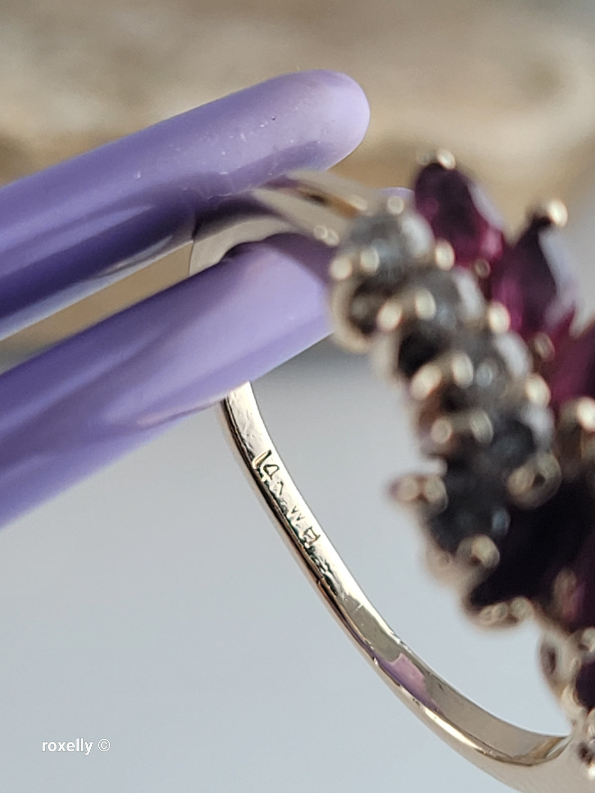14K Yellow Gold Ruby and Genuine Diamond Ring Size 6.75 - Solid Gold