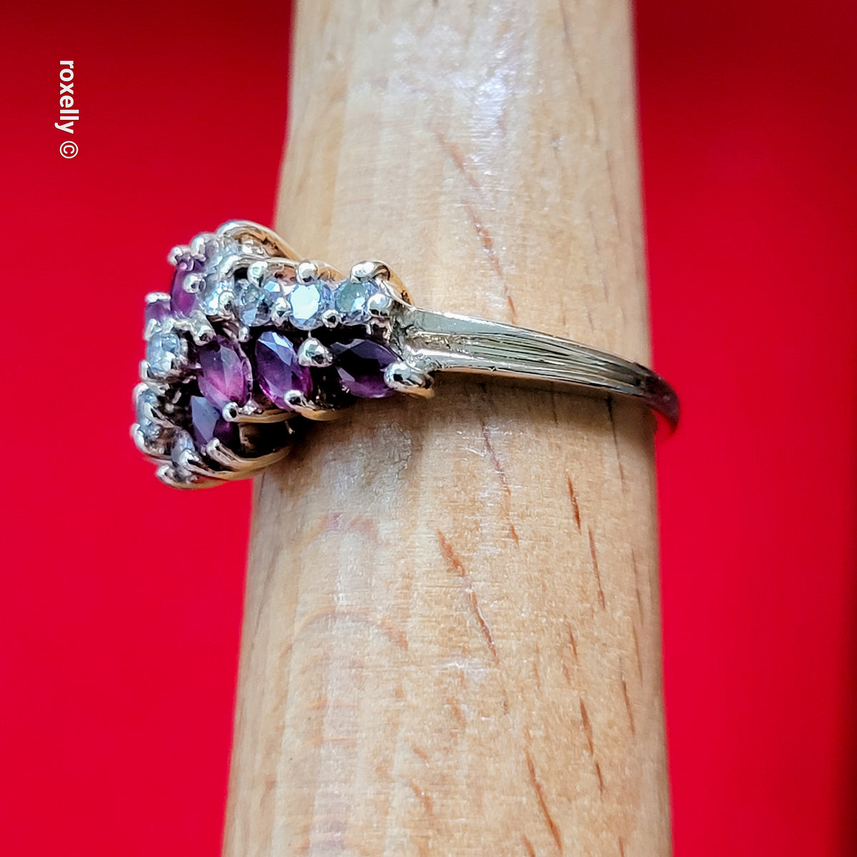 14K Yellow Gold Ruby and Genuine Diamond Ring Size 6.75 - Solid Gold