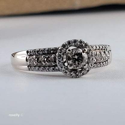 Le Vian 14K White Gold Chocolate & Vanilla Diamonds Ring Size 9.75 - Solid Gold