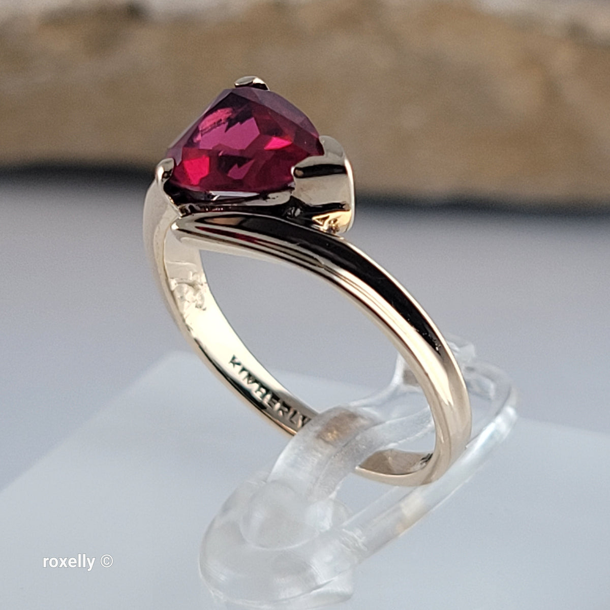 10K Yellow Gold Ruby Satin Finish Bypass Ring Size 6.25 - Solid Gold