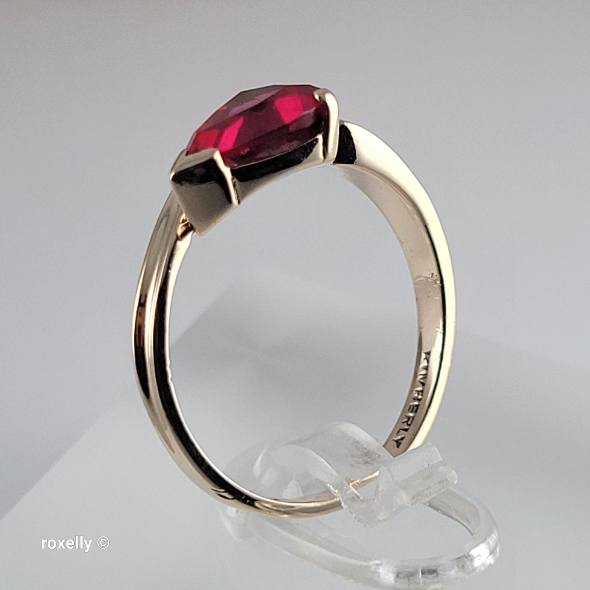 10K Yellow Gold Ruby Satin Finish Bypass Ring Size 6.25 - Solid Gold