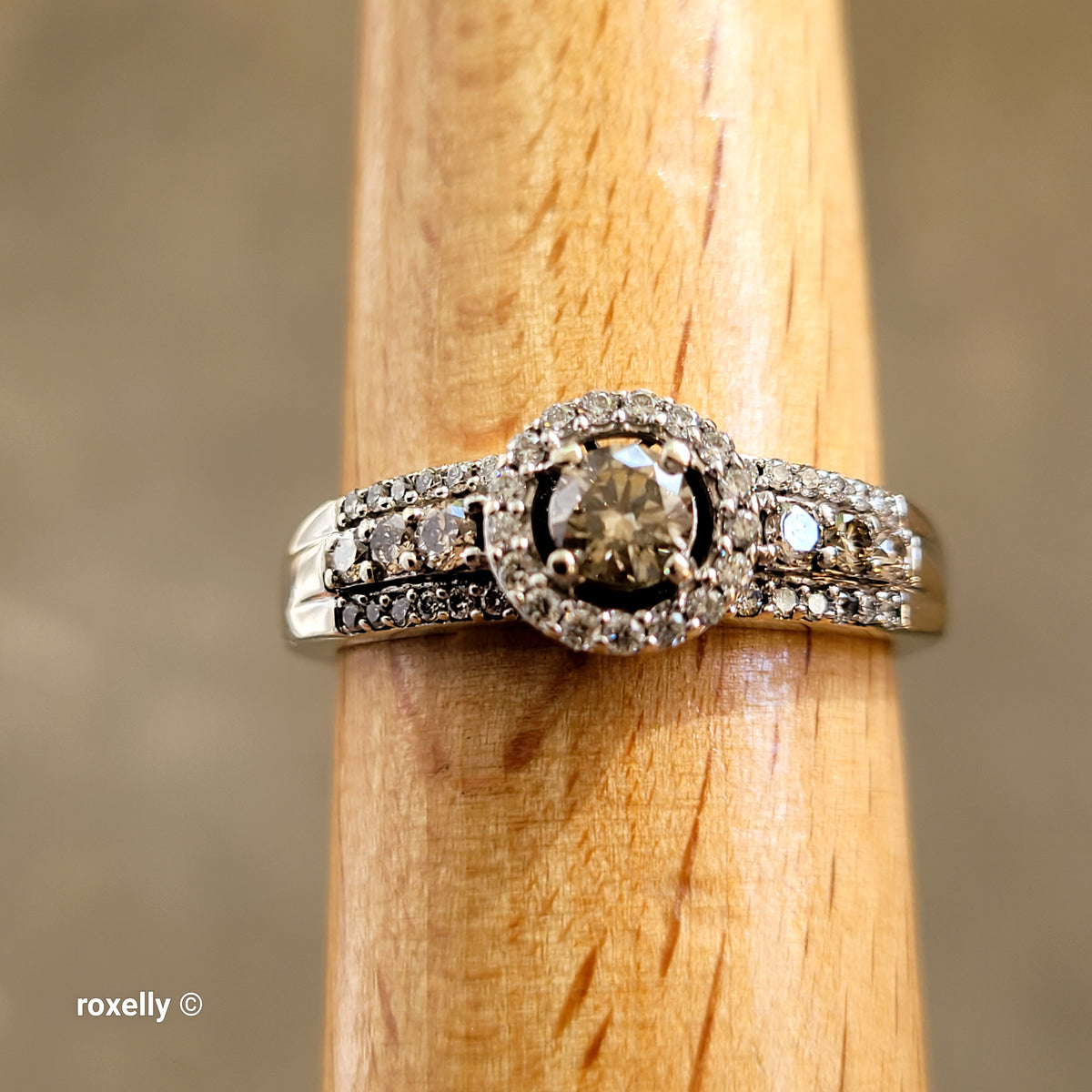 Le Vian 14K White Gold Chocolate & Vanilla Diamonds Ring Size 9.75 - Solid Gold