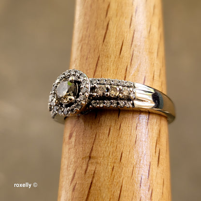 Le Vian 14K White Gold Chocolate & Vanilla Diamonds Ring Size 9.75 - Solid Gold