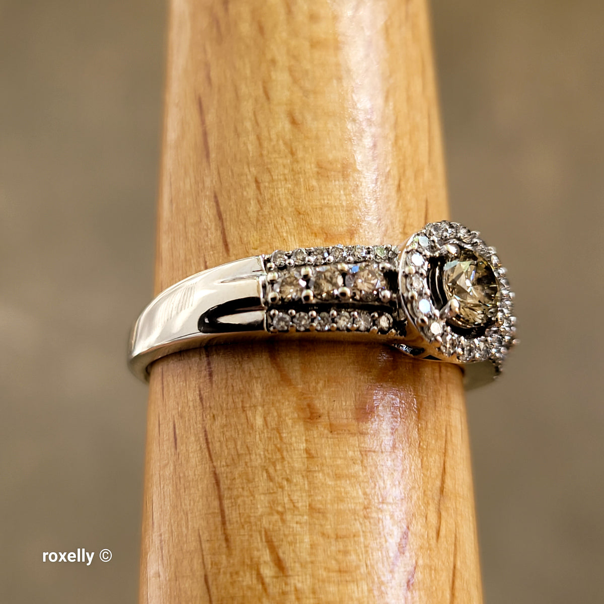 Le Vian 14K White Gold Chocolate & Vanilla Diamonds Ring Size 9.75 - Solid Gold