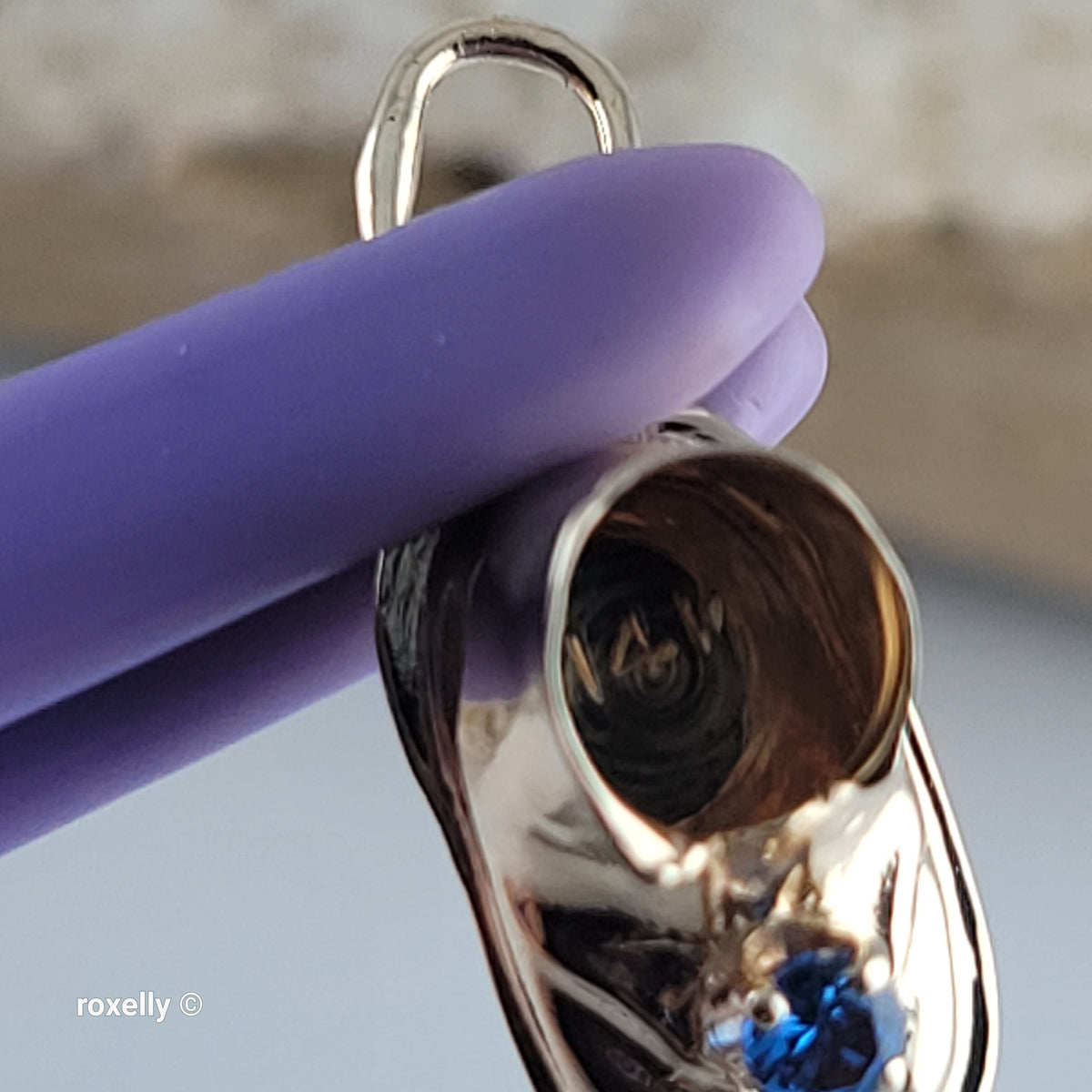 Vintage 14K Yellow Gold Blue Sapphire & Baby Booty Shoe Charm - Solid Gold