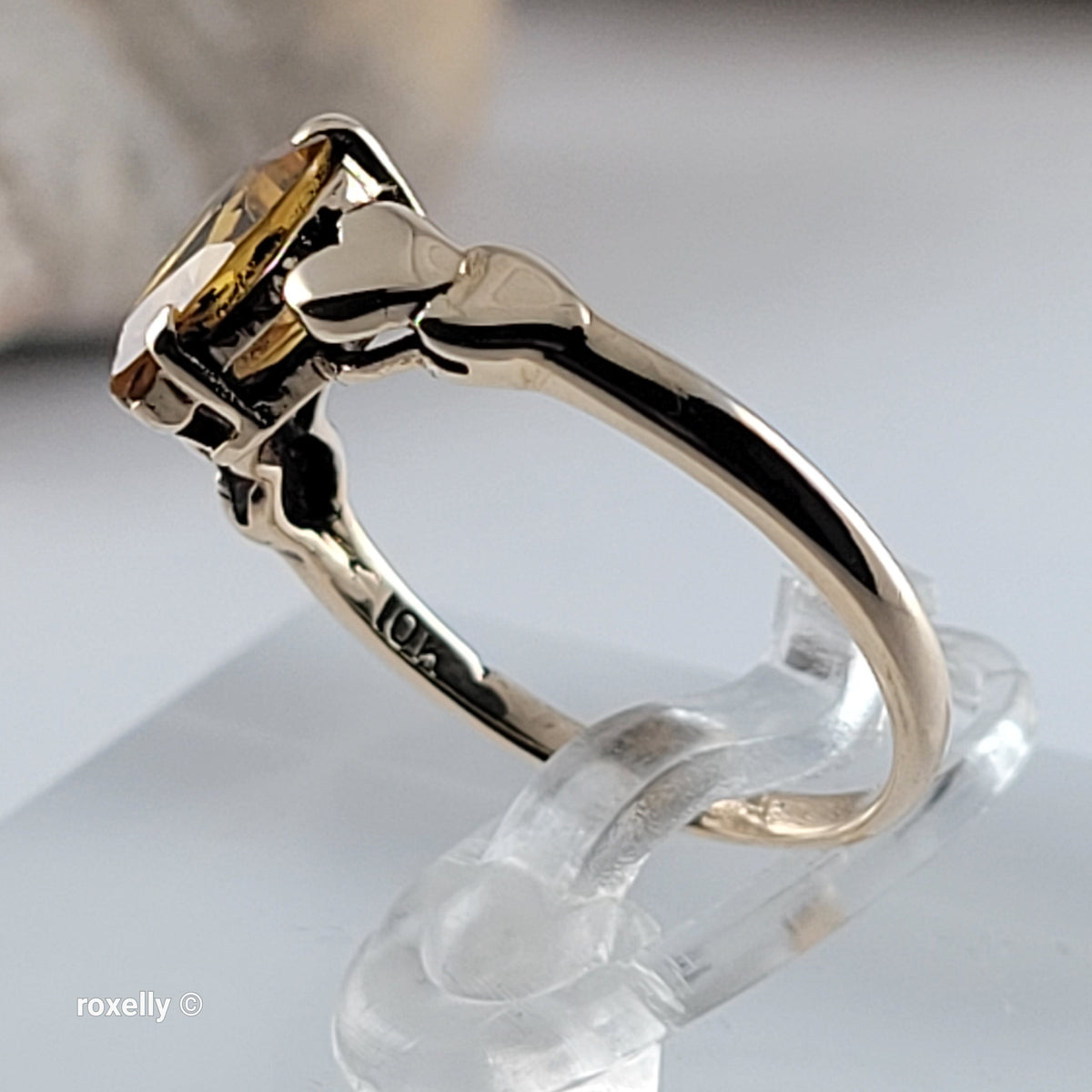 Vintage 10K Yellow Gold Heart-Shaped Citrine Ring Size 5.5 - Solid Gold