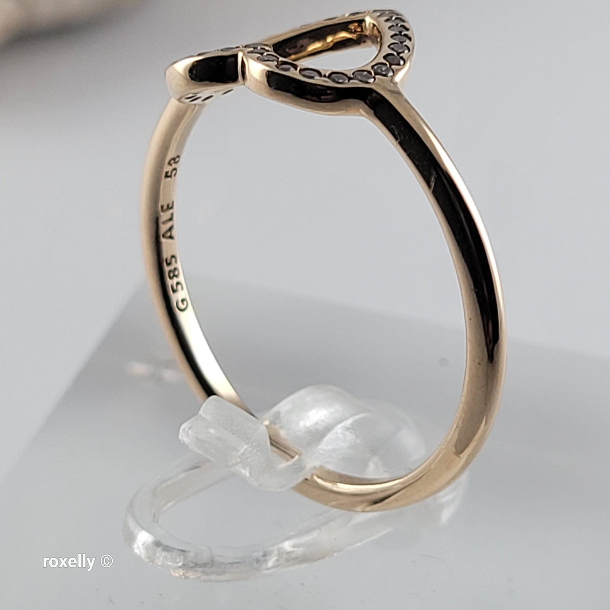 14K Yellow Gold Heart-Shaped Cubic Zirconia Ring Size 8.25 - Solid Gold