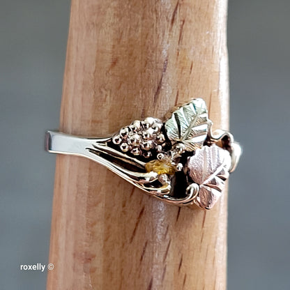 10K Yellow Gold Citrine and Leaves Black Hills Ring Size 6.75 - Solid Gold