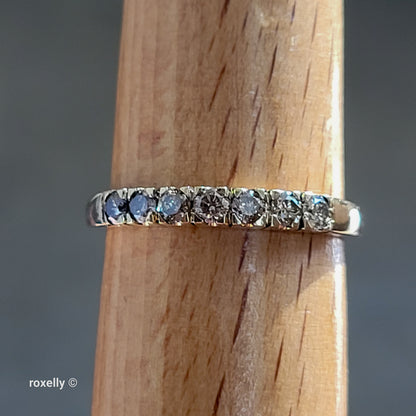 14K Yellow Gold Genuine Diamonds Band Ring Size 7.75 - Solid Gold