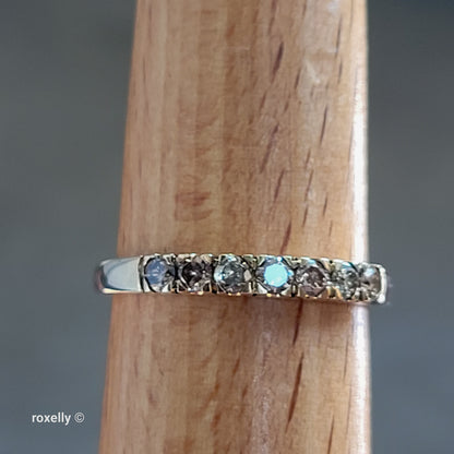 14K Yellow Gold Genuine Diamonds Band Ring Size 7.75 - Solid Gold