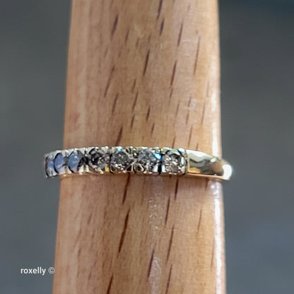 14K Yellow Gold Genuine Diamonds Band Ring Size 7.75 - Solid Gold