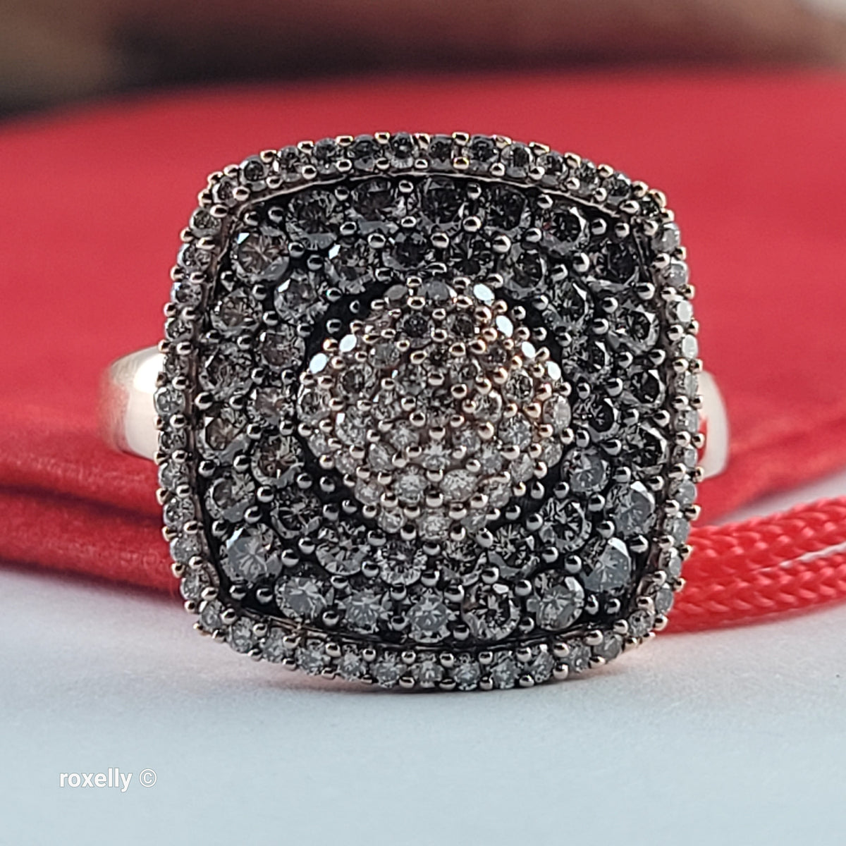 $6500 LeVian 14K Rose Gold Genuine Chocolate & Vanilla Diamonds Ring Size 7 - Solid Gold!