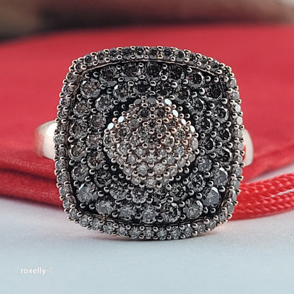 $6500 LeVian 14K Rose Gold Genuine Chocolate & Vanilla Diamonds Ring Size 7 - Solid Gold!