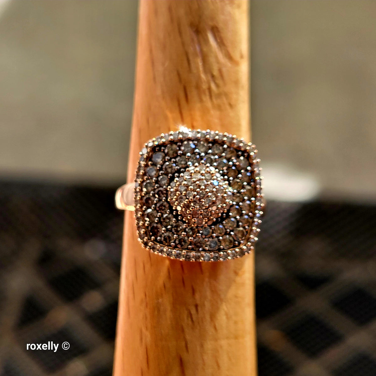 $6500 LeVian 14K Rose Gold Genuine Chocolate & Vanilla Diamonds Ring Size 7 - Solid Gold!