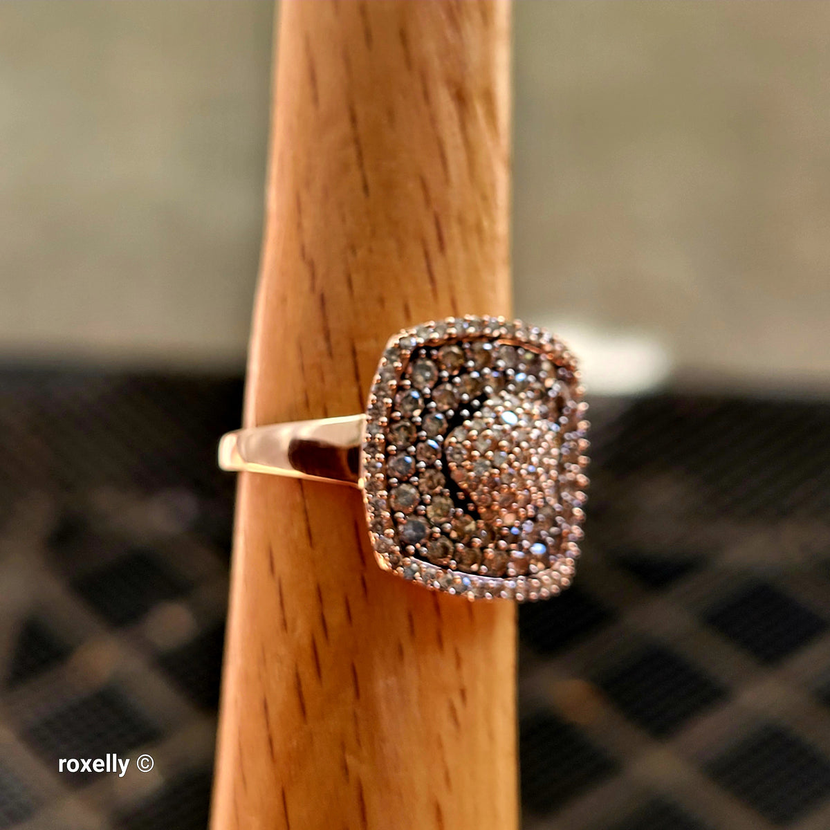 $6500 LeVian 14K Rose Gold Genuine Chocolate & Vanilla Diamonds Ring Size 7 - Solid Gold!