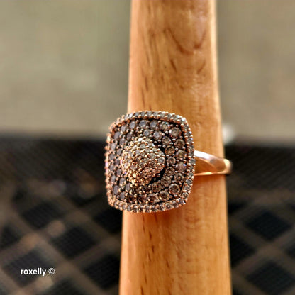 $6500 LeVian 14K Rose Gold Genuine Chocolate & Vanilla Diamonds Ring Size 7 - Solid Gold!