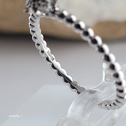 18K White Gold Genuine Diamonds Cluster Ring Size 6 - Solid Gold