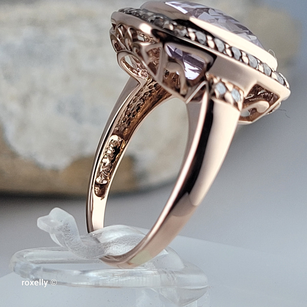 $4500 LeVian 14K Rose Gold Amethyst and Chocolate Diamonds Ring Size 7 - Solid Gold