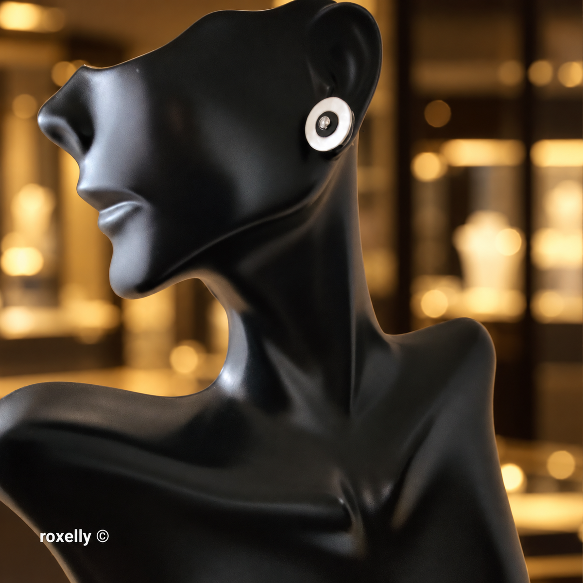 14K White Gold Genuine Diamond & Black Onyx Stud Earrings - Solid Gold