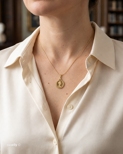 1992 Isle of Man 22K Solid Gold Angel Coin Pendant 14K Bail St Michael