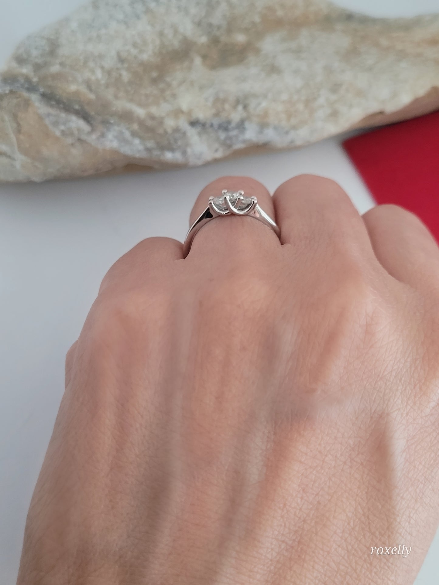 ❤️14k Size 7 Beautiful Solid White Gold Genuine Diamonds Ring!