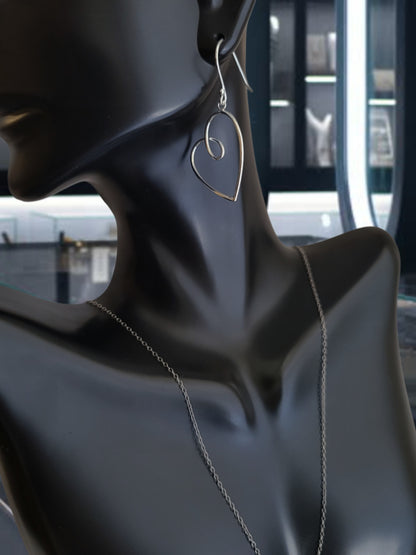 ❤️925 Lovely Sterling Silver Heart-Shaped Earrings!