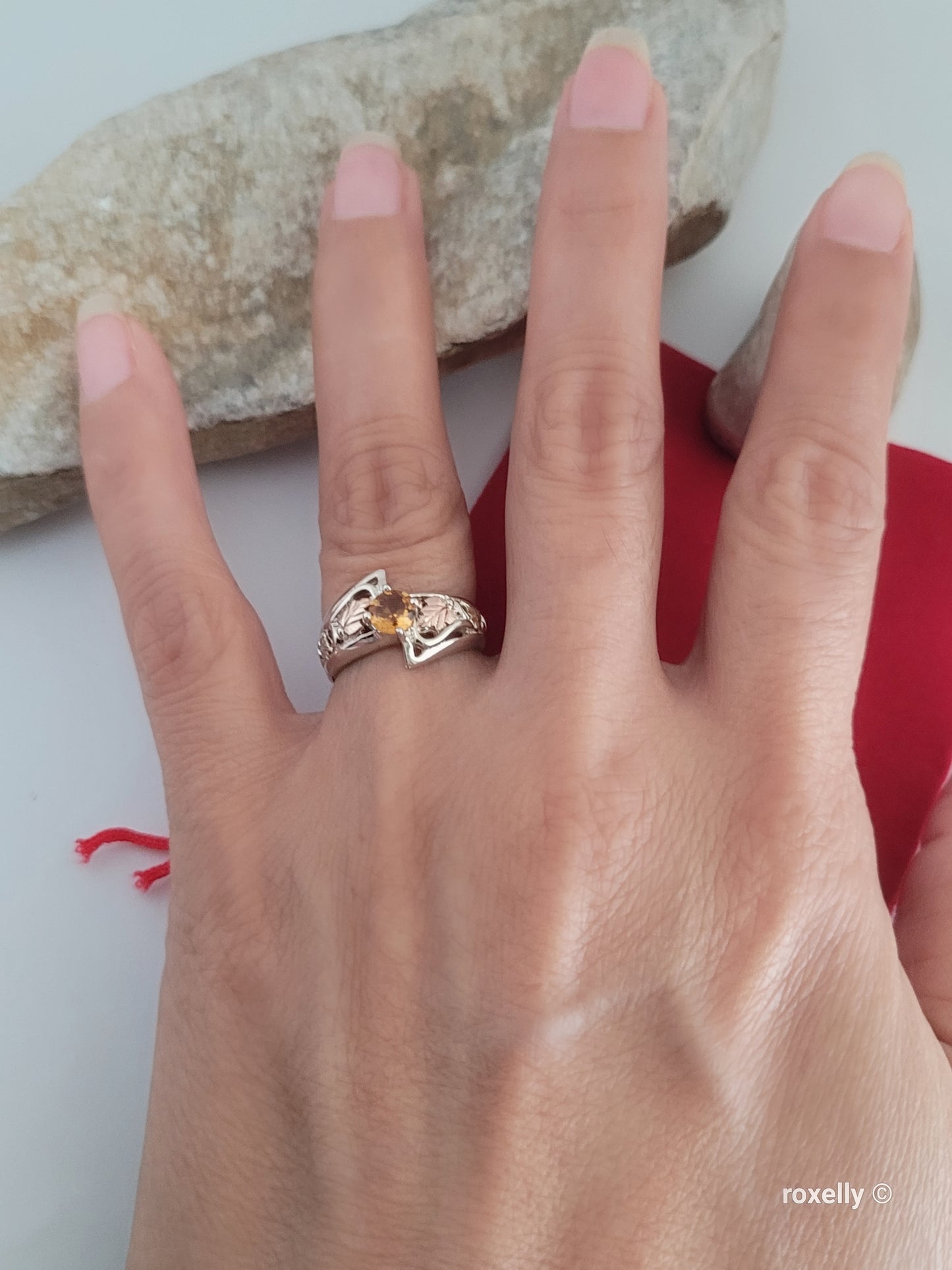 ❤️12k Solid Gold & Sterling Silver Ring Size 5 Citrine Black Hills Style!