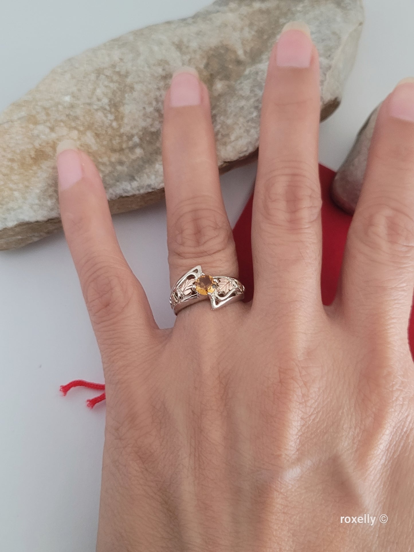 ❤️12k Solid Gold & Sterling Silver Ring Size 5 Citrine Black Hills Style!