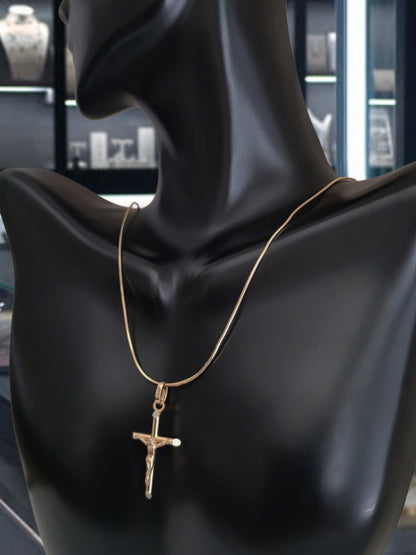 ❤️14k Small Solid Yellow Gold Crucifix Pendant!