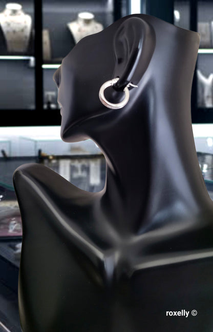 ♥️Sterling Silver Small Sandblasted Hoop Earrings! Bellos Aretes Con Efecto De Arena