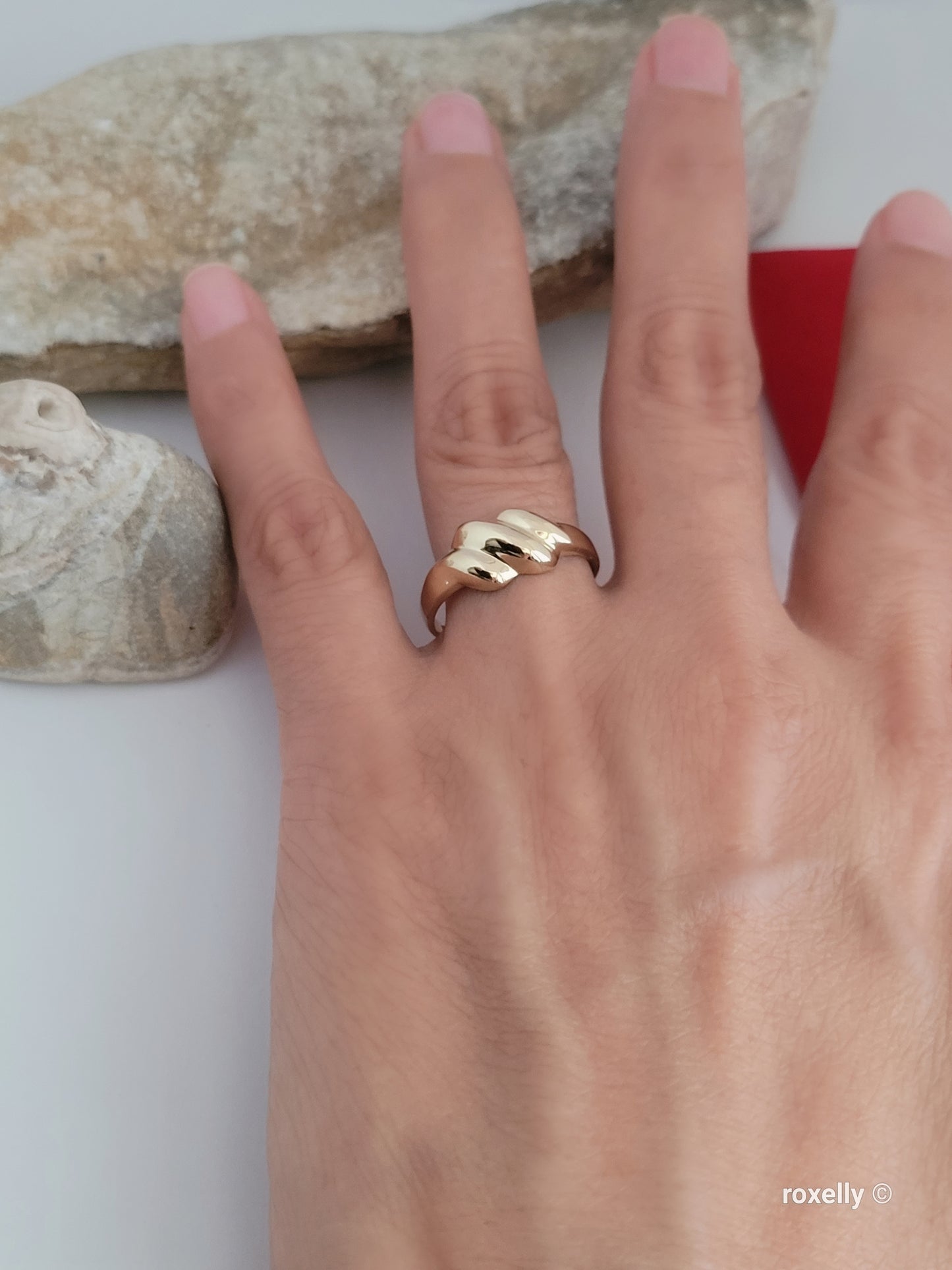 ❤️10k Size 8.25 Precious Solid Yellow Gold Grooved Puffy Band Ring!