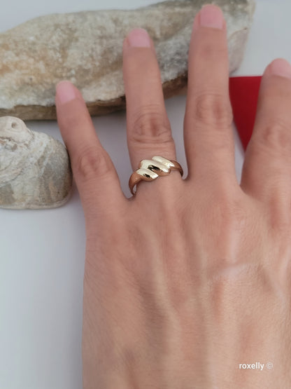 ❤️10k Size 8.25 Precious Solid Yellow Gold Grooved Puffy Band Ring!