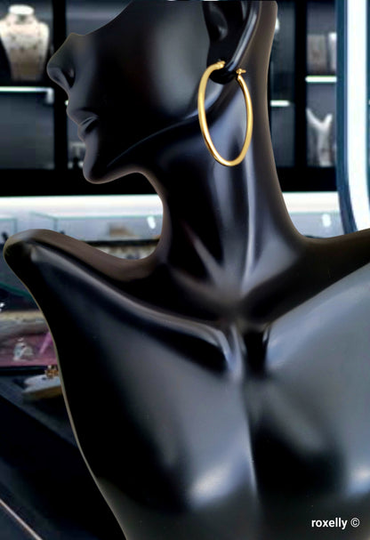 ♥️Sterling Silver Oval Hoop 37mm Earrings - Elegant Lightweight Design! 👌🎁