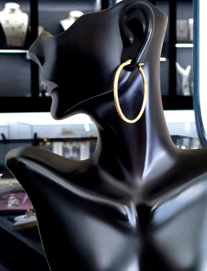 ♥️Sterling Silver Oval Hoop 37mm Earrings - Elegant Lightweight Design! 👌🎁