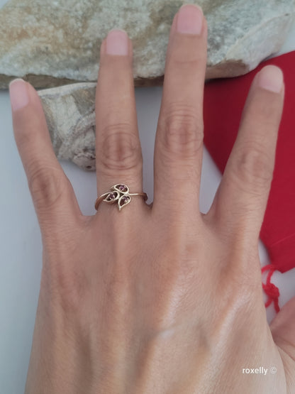 ❤️10k Size 6 Precious Solid Yellow Gold Rubies Cocktail Ring!